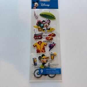 Disney Mickey Minnie Mouse Beach Vacation Dimensional 3D Stickers 9pc EK Success
